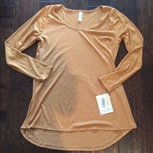 Lularoe XS Lynnae, light heathered orange